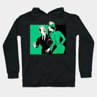 man and woman talking Hoodie